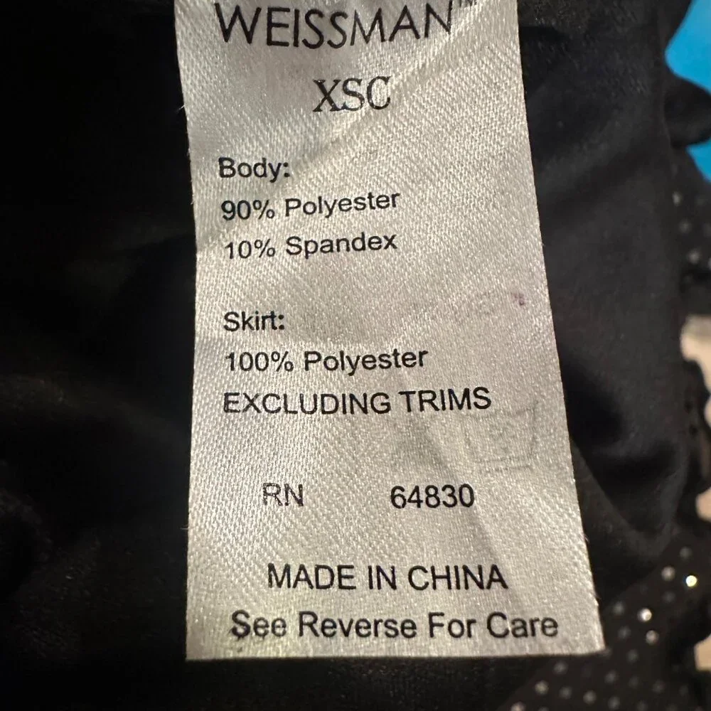 WEISSMAN XS CHILD BLUE AND BLACK COMPETITION DANCE COSTUME JAZZ TAP STYLE 5138